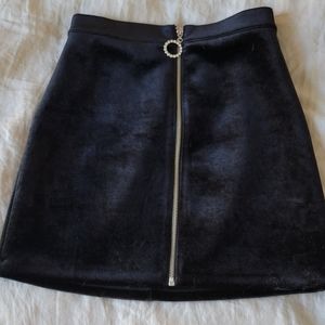 H&M Divided Black Velvet Rhinestone miniskirt